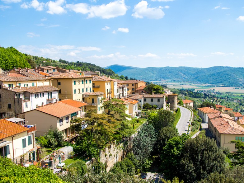 Panoramic view of Cortona