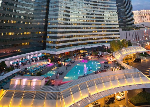 Rooftop swimming pool at a hotel in Vegas